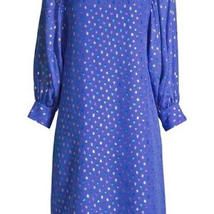 Lilly Pulitzer 
Maisel Metallic Silk Shift Dress in Iris Blue